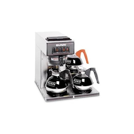 Bunn Pourover Coffee Brewer With 3 Warmers, VP17-3, Stainless Steel 13300.0003